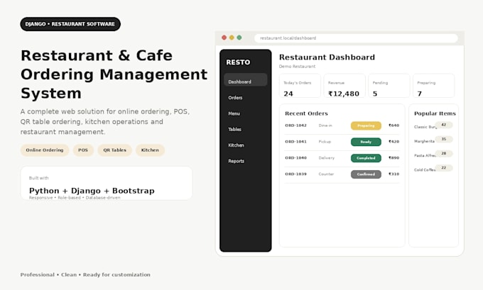 build a restaurant and cafe ordering management system