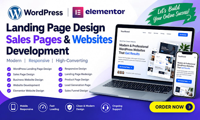 landing page design wordpress sales pages website development