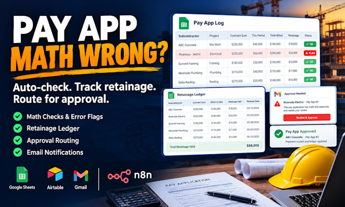 automate subcontractor pay application checks and retainage tracking