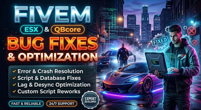 fix fivem esx and qbcore server bugs, errors, and crashes
