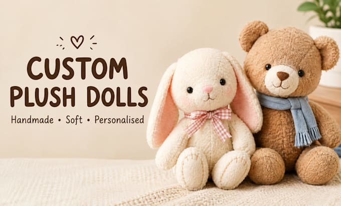 make handcrafted custom plush dolls stuffed toy, handmade plushie