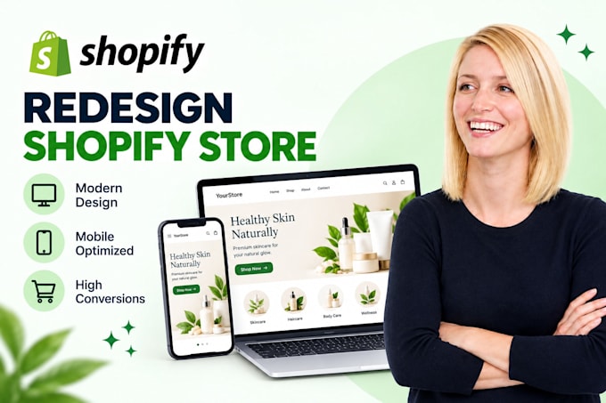redesign shopify ecommerce store, store redesign, shopify homepage design