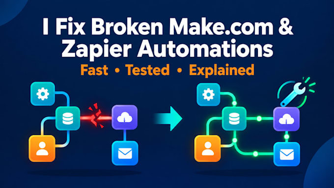 fix your makecom or zapier automation errors and broken scenarios