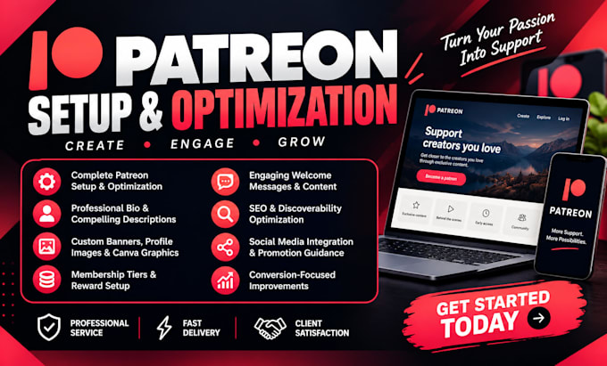 create an optimized patreon profile and do a professional patreon page setup