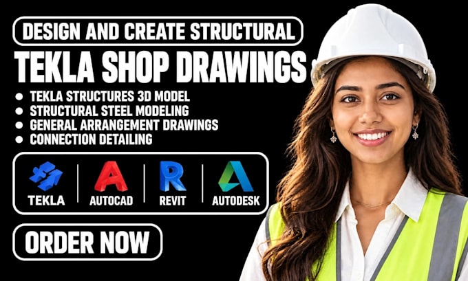 create tekla structural shop drawings and 3d models