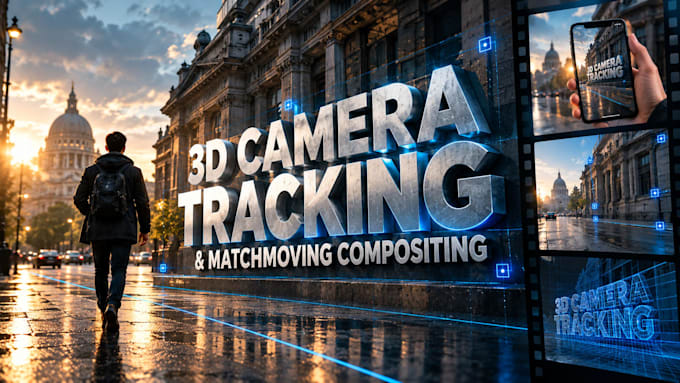 do 3d camera tracking, matchmoving and motion tracking for vfx shots