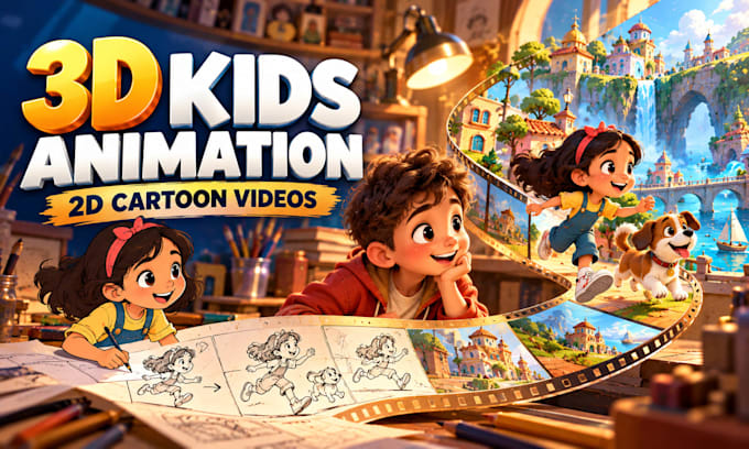 3d kids animation and 2d cartoon animation videos