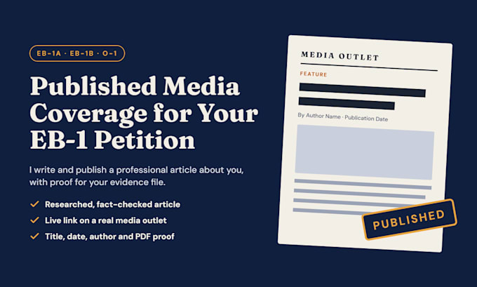 write and publish your eb1 media article on top media outlets