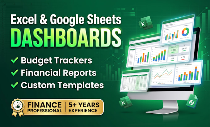 build excel or google sheets financial dashboard and tracker for small business