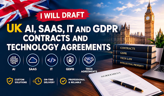 draft UK ai, saas, IT and gdpr contracts and technology agreements