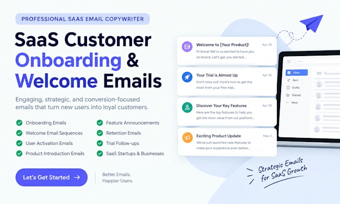 write saas customer onboarding and welcome emails