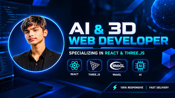 build modern ai website design using react and threejs