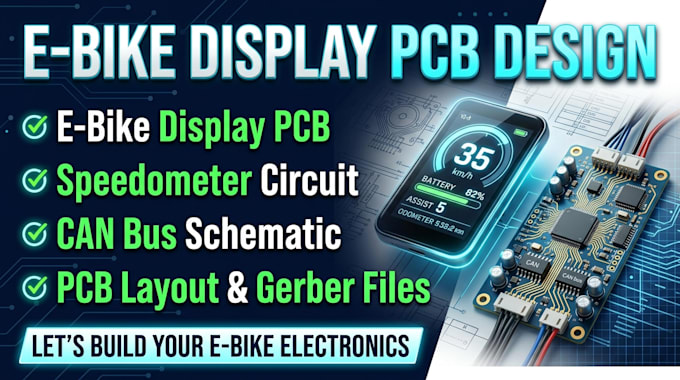 e bike display pcb, speedometer circuit, can bus schematic and layout