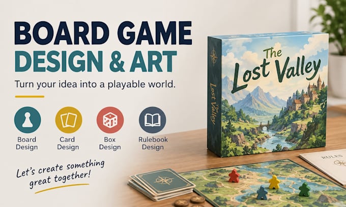 create professional board game design and illustration