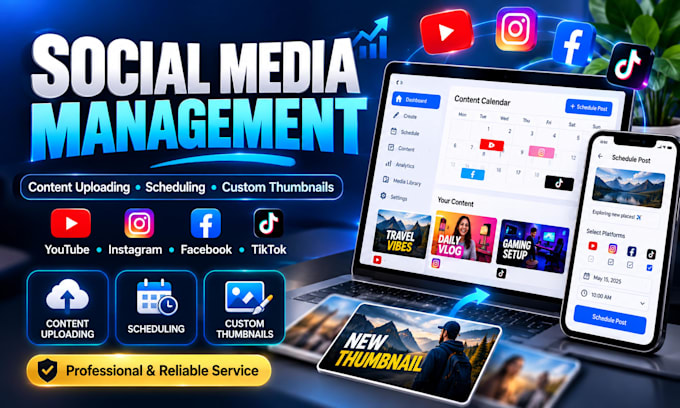 manage social media posting and design thumbnails