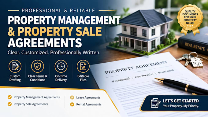 create a property management and property sale agreement