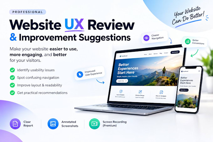 review your website UX and suggest improvements