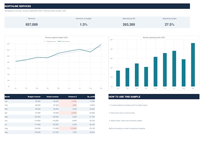 professionally format your excel spreadsheets and reports