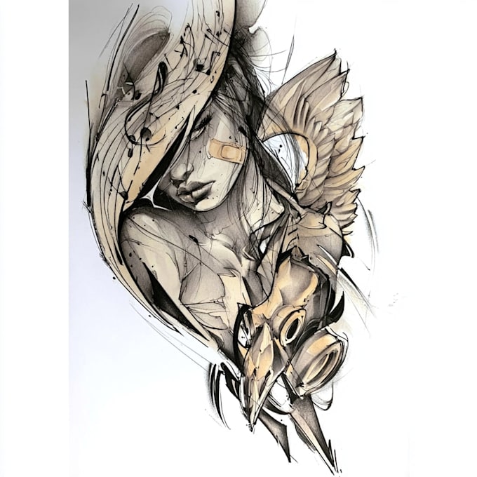 professionally draw your back tattoo design