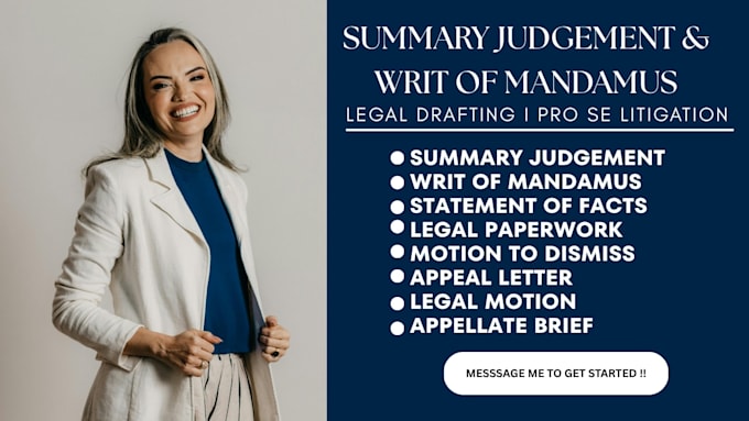 draft your motion for summary judgment and statement of facts