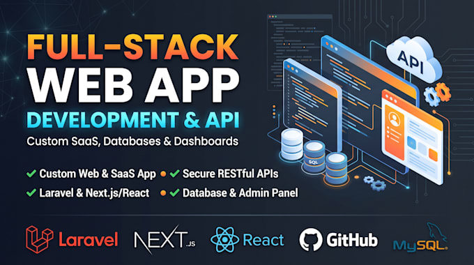 build custom full stack web app using laravel, nextjs, react, and rest API