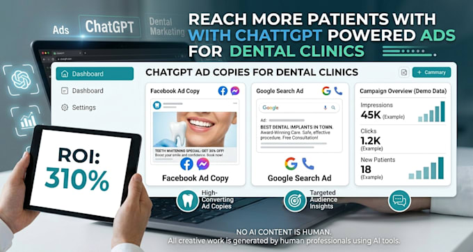 create chatgpt ads for dental clinics