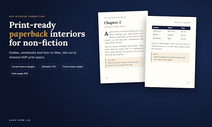 format your nonfiction book interior for amazon KDP print ready