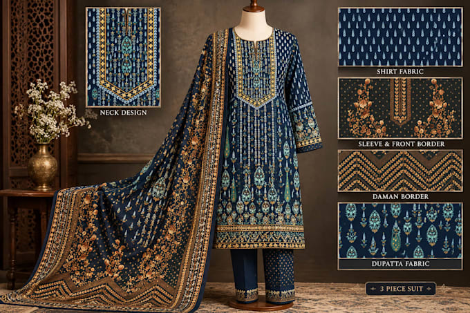 create textile designs , fabric patterns and  seamless pattern designs