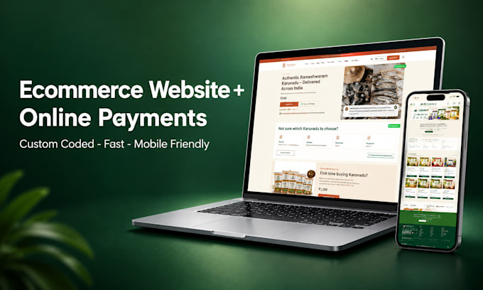build a custom coded ecommerce website with whatsapp ordering