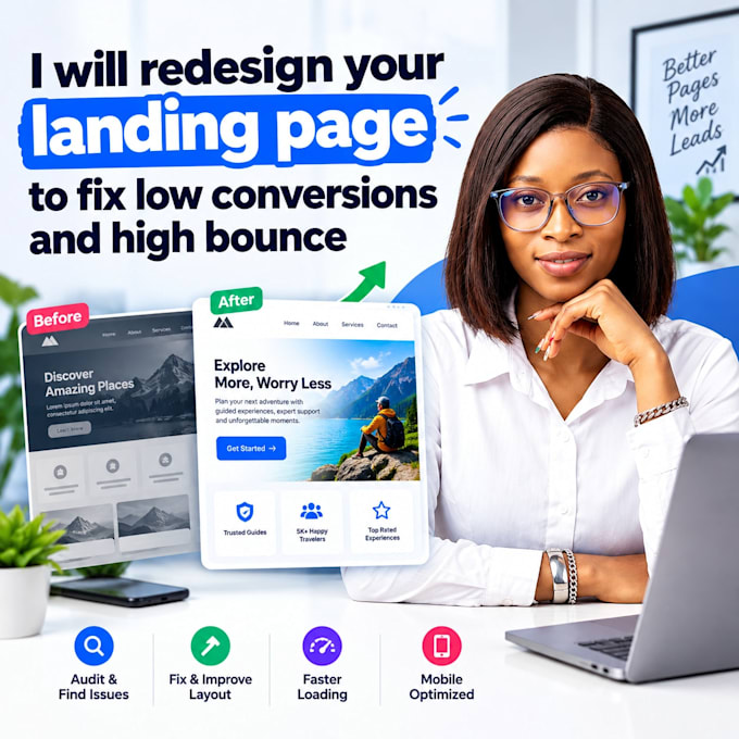 page redesign cro audit conversion rate landing page fix high converting