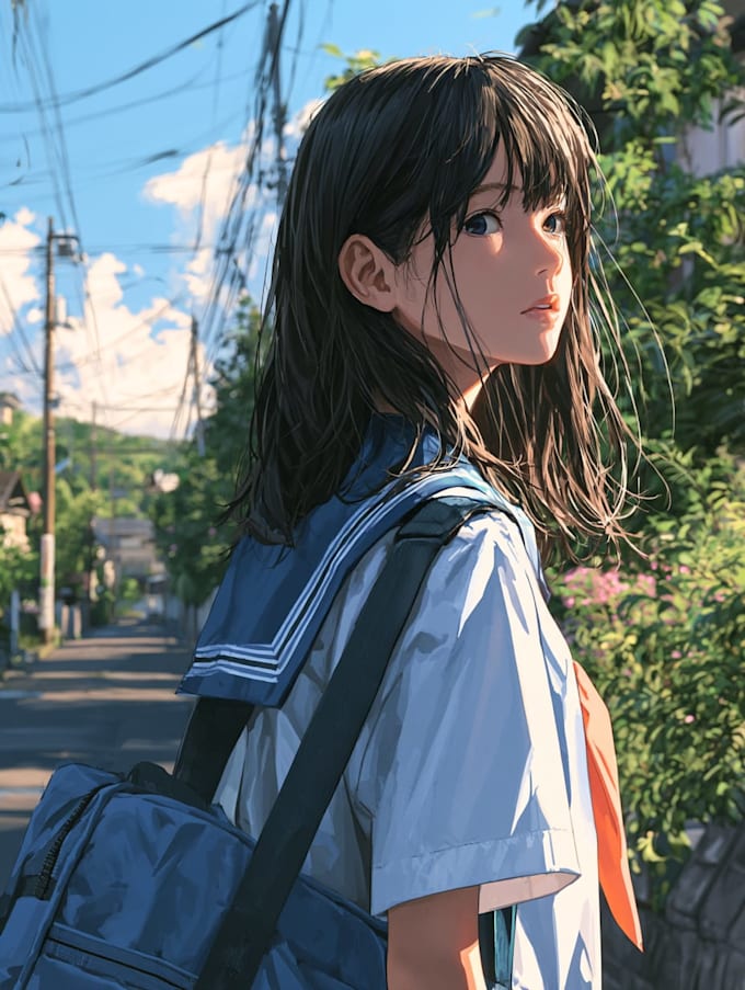 anime character an illustration and anime character