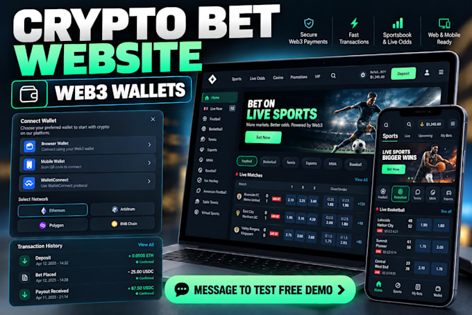 build crypto bet website, crypto bet app, sportsbook, p2e game with web3 wallets