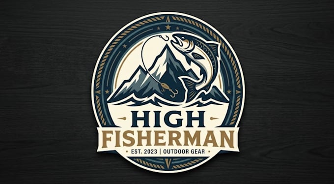 design high fisherman logo with source files