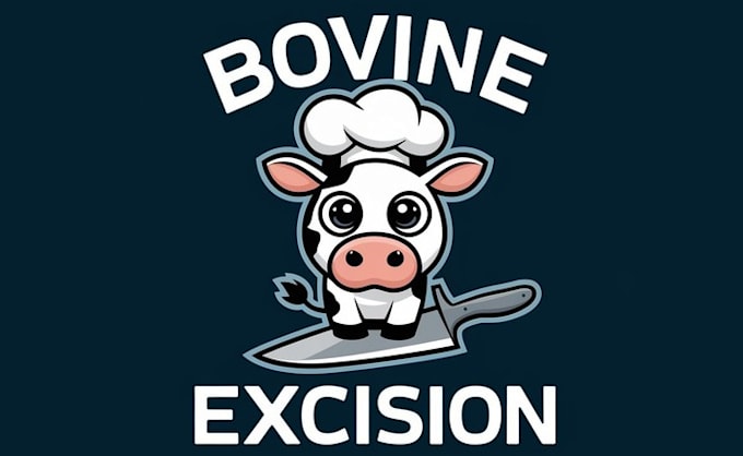 made space themed cartoon cow logo for you