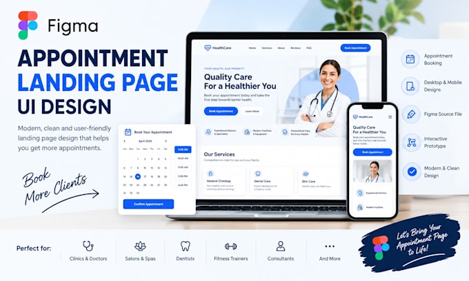 design a figma appointment booking landing page