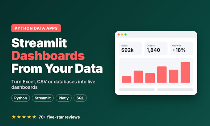 build a python streamlit dashboard or data web app