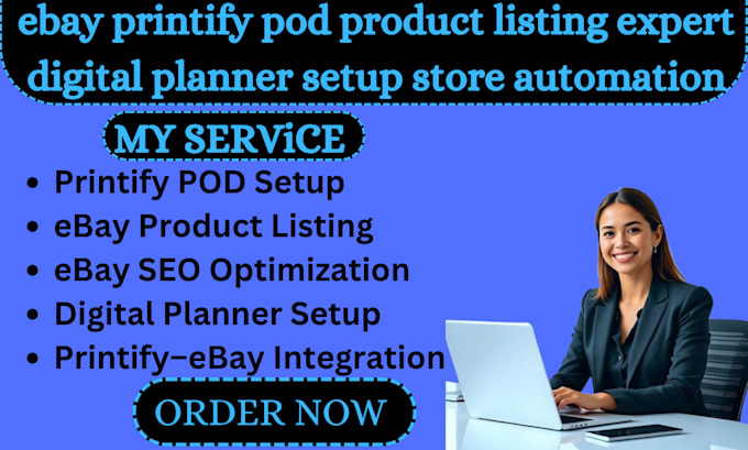 ebay printify pod product listing expert digital planner setup store automation