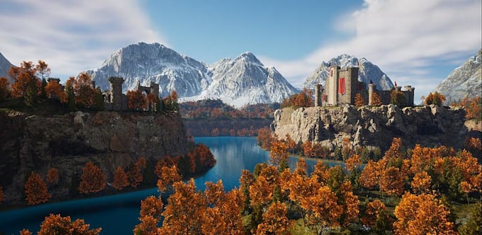 create unreal engine 5 game environments, vfx and UI
