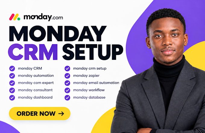 setup monday crm sales pipeline, automation, form setup, zapier and make