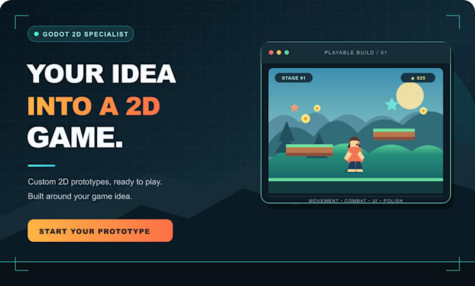 create a prototyp 2d game in godot