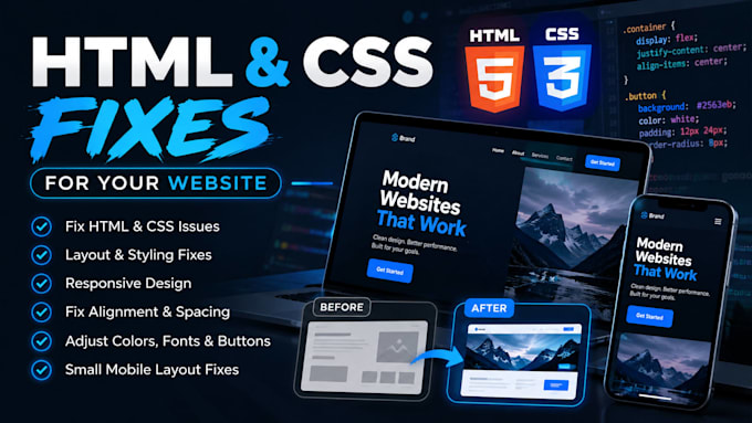 fix HTML CSS problems on websites
