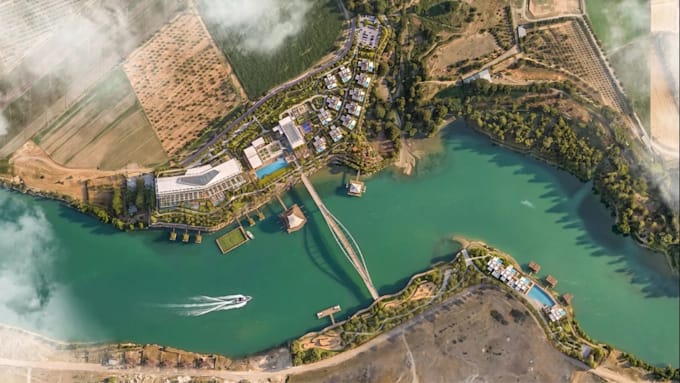design luxury 3d residential masterplan waterfront development landscape render