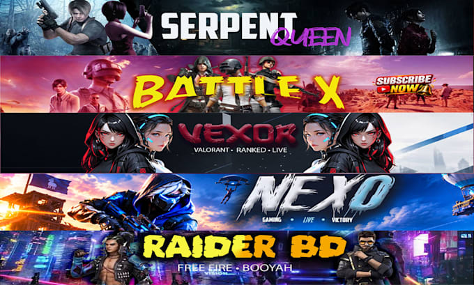 design attractive youtube gaming banner