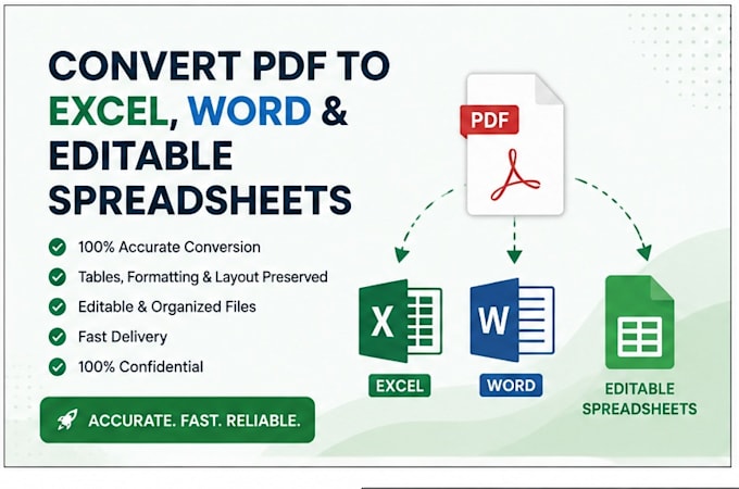 convert PDF to excel, word, and editable spreadsheets