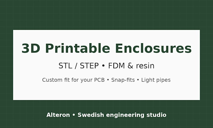 design a 3d printable enclosure for your electronics project