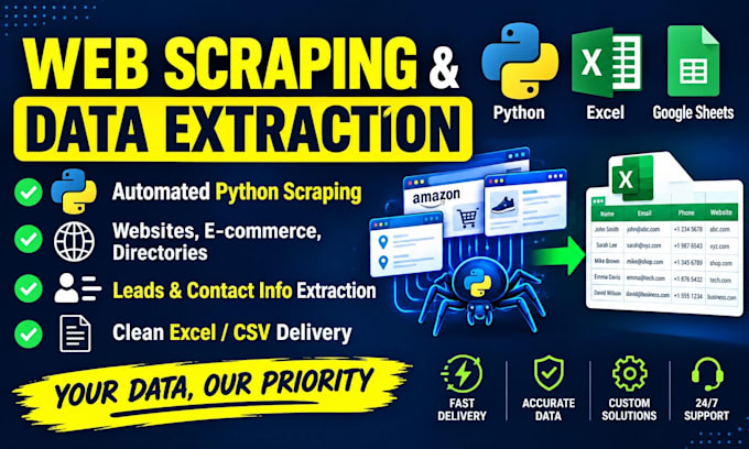 do python web scraping and data extraction into excel or csv