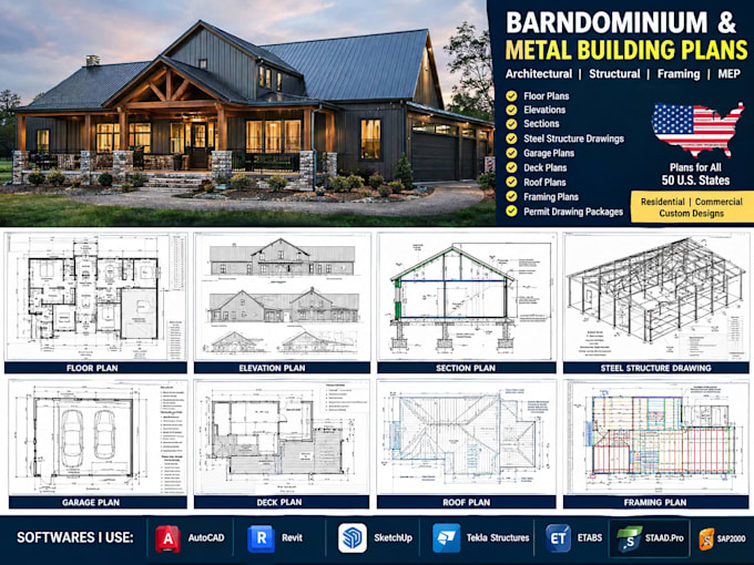 draw metal building plan, pole barn, steel structural permit, framing plan ny ca