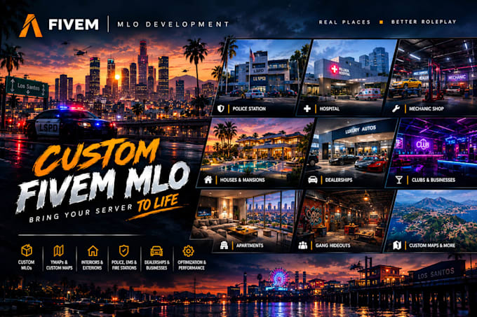 design a custom fivem mlo interiors map mlo developer props optimization