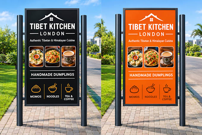 design restaurant signage and menu boards in illustrator