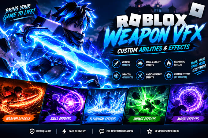 create roblox weapon vfx, special abilities, skill effects